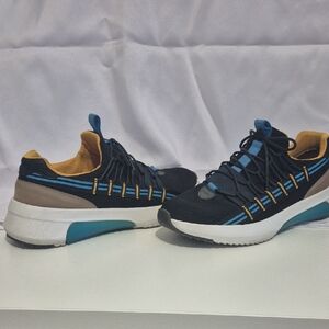 Mark Nason Black and Blue Sneakers with Tan Accents